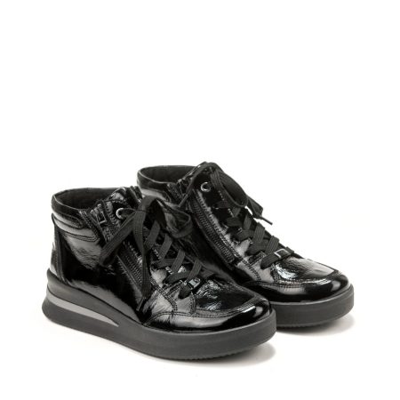 Ženske plitke patike Ara-12-23302.11G crne ravne