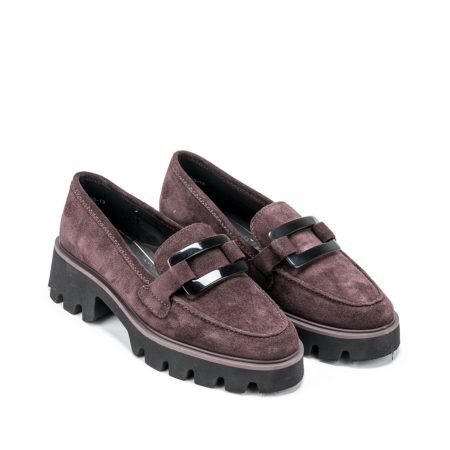Ženske kožne mokasine Ara-12-21703.19F1/2 bordo ravne