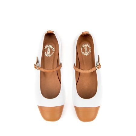 Ženske kožne baletanke Safura-MNG2461 bele ravne 5 13588 safura mng2461 bianco 3