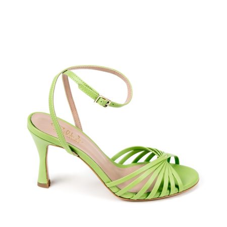 Alternative view of Ženske kožne sandale Silko-VENERE14 zelene na štiklu