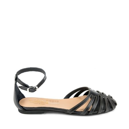 Alternative view of Ženske kožne sandale Silko-LUNA4 crne ravne