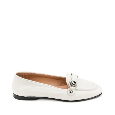 Alternative view of Ženske kožne plitke cipele Silko-PL11 bele ravne