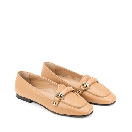 Ženske kožne plitke cipele Silko-PL12 braon ravne