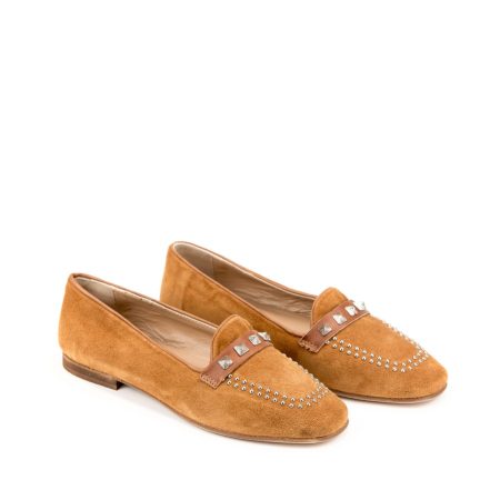 Ženske kožne plitke cipele Silko-PL11 braon ravne