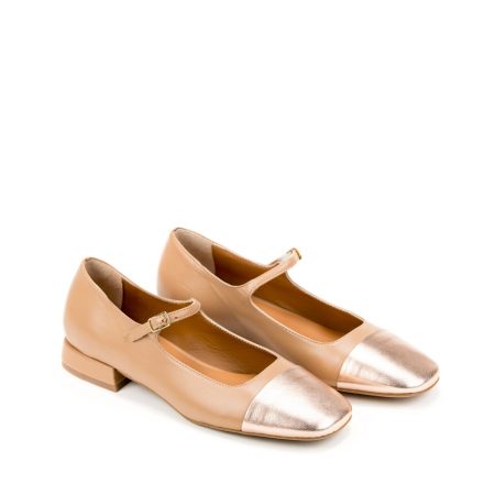 Ženske kožne plitke cipele Silko-SARA21 braon ravne