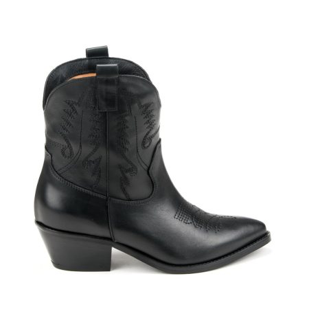 Alternative view of Ženske kožne plitke čizme Silko-PT02 crne na štiklu