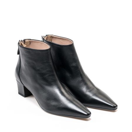 Ženske kožne plitke čizme Silko-Brenda4 crne na štiklu