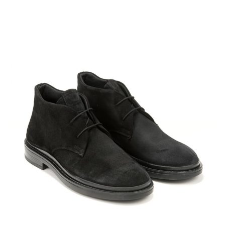 Muške kožne duboke cipele BAGCINI-BY522 crne ravne