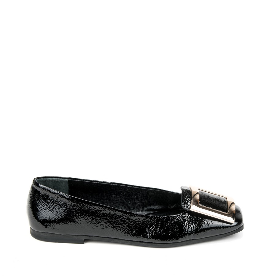 Ženske kožne baletanke Sofia-Baldi-975704 crne ravne 2 a black flat with a buckle