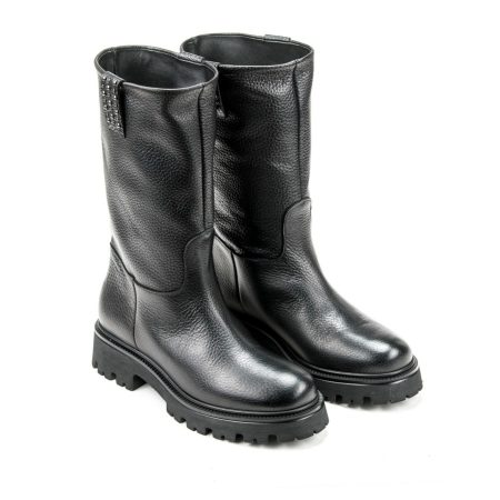 a pair of black boots